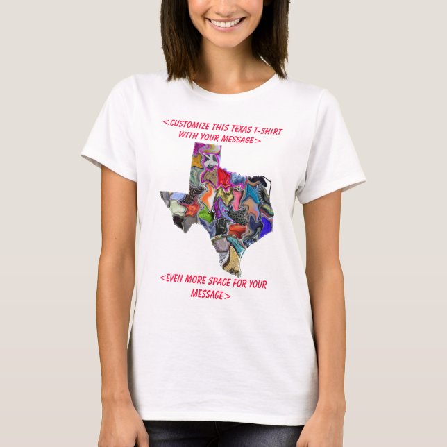 Texas Colourful Customisable T-Shirt - Customised (Front)