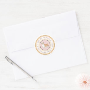 Texas Corgi Dog Return Address Round Sticker
