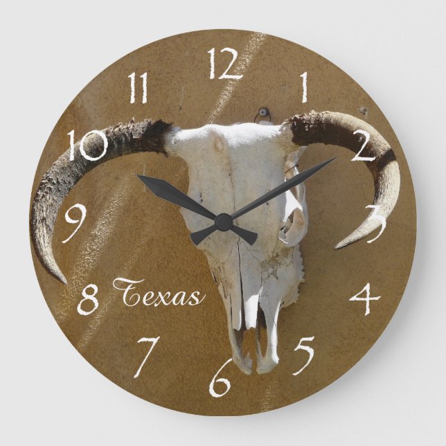 Texas Cow Skull Large Clock (Front)