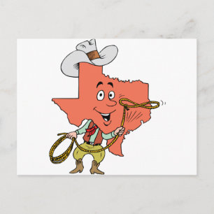 texas cowboy cartoon postcard