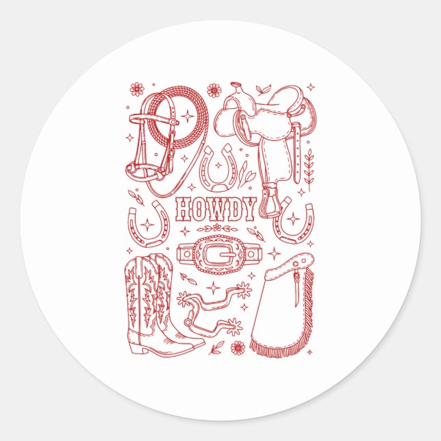 Texas Cowboy Pack Classic Round Sticker (Front)