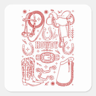 Texas Cowboy Pack Square Sticker