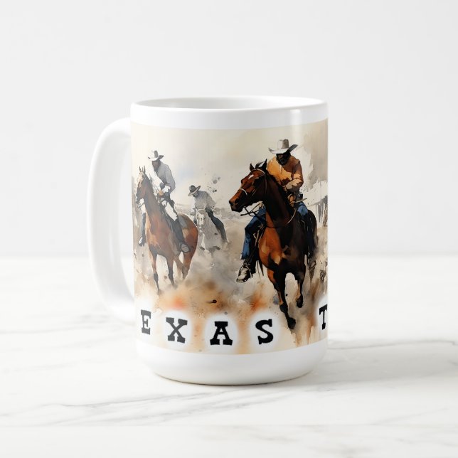 Texas cowboys coffee mug (Front Left)