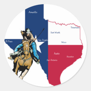 Texas Cowgirl Classic Round Sticker