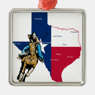 Texas Cowgirl Metal Tree Decoration