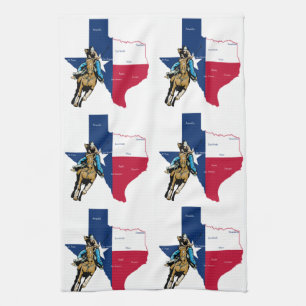 Texas Cowgirl Tea Towel