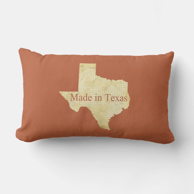 Texas Cream and Rusty Red Lumbar Throw Pillow (Front)