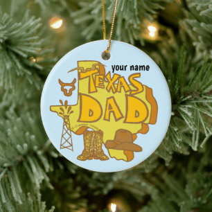 Texas Dad Ceramic Ornament