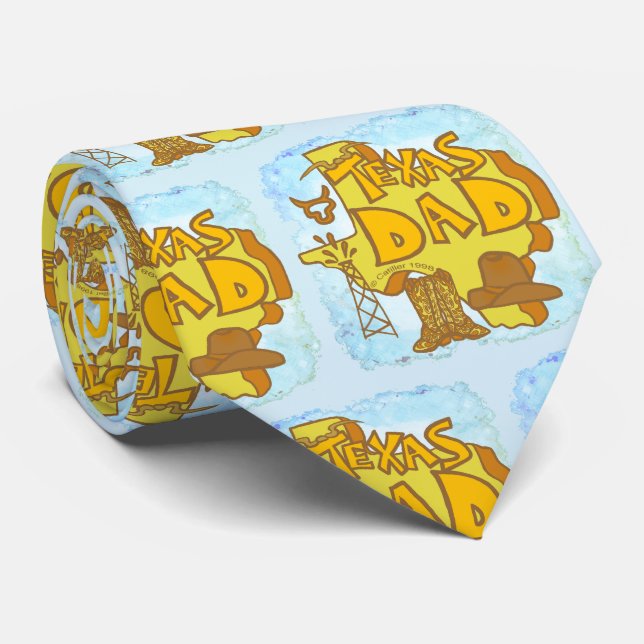 Texas Dad  tie (Rolled)