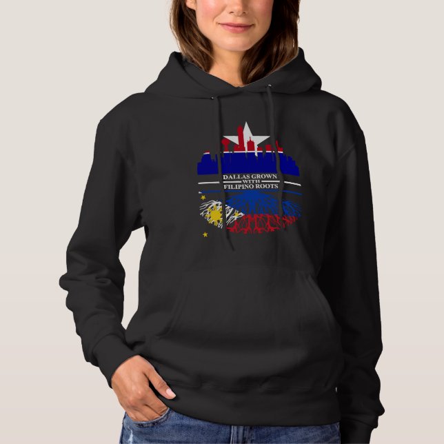 Texas Dallas Half Filipino Roots Dallasite Philipp Hoodie (Front)