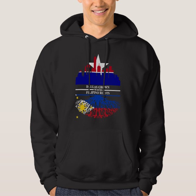 Texas Dallas Half Filipino Roots Dallasite Philipp Hoodie (Front)