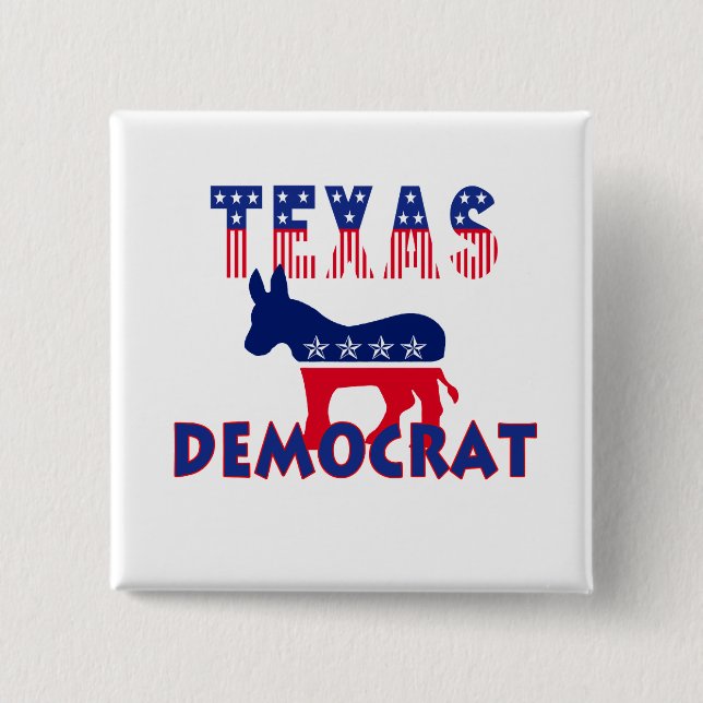 Texas Democrat 15 Cm Square Badge (Front)