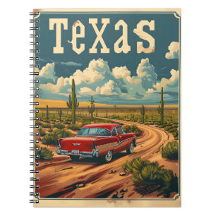 Texas Desert Vintage Car Notebook