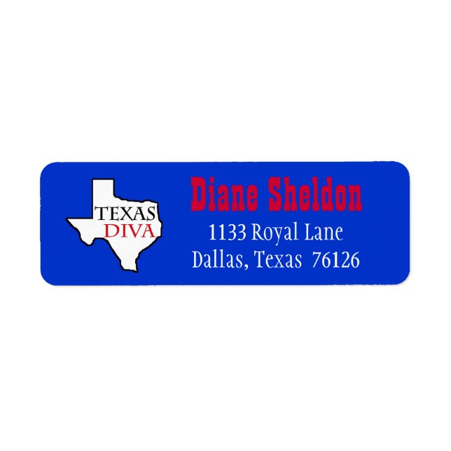 Texas Diva Return Address Label (Front)