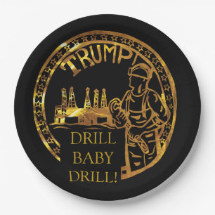 TEXAS DRILL BABY DRILL PAPER PLATE