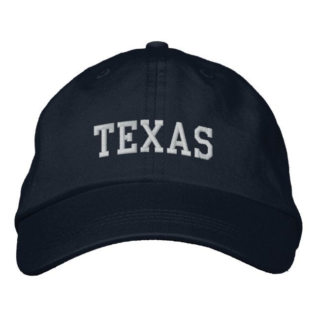 Texas Embroidered Adjustable Cap Navy (Front)