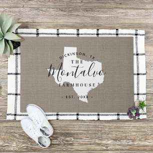Texas Family Monogram State Doormat