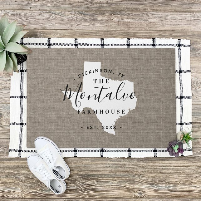 Texas Family Monogram State Doormat (Creator Uploaded)