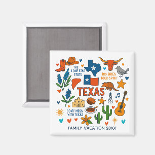 Texas Family Trip Keepsake Personalised Magnet
