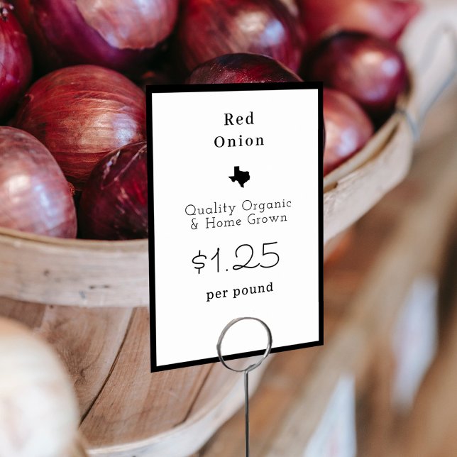 Texas Farmers Market Food Name Card (Creator Uploaded)