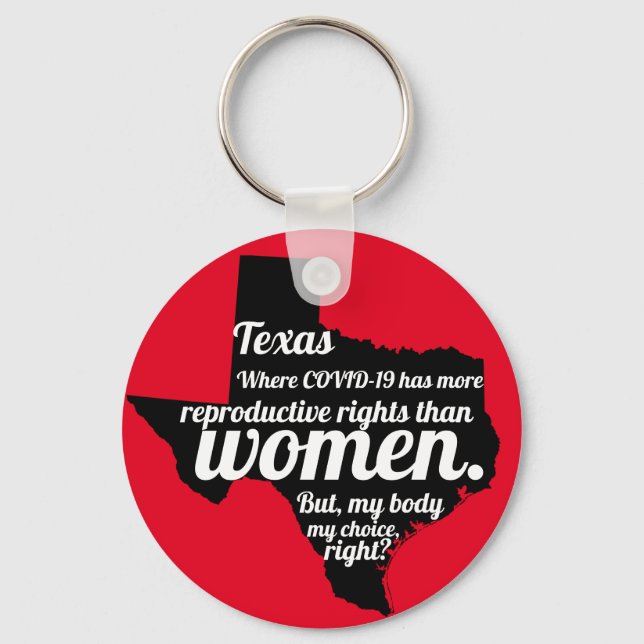 Texas Feminist Virus Custom Key Ring (Front)