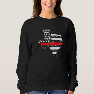 Texas Firefighter Thin Red Line Rescue American Fl Sweatshirt