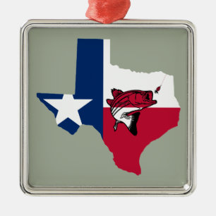 Texas Fishing Metal Ornament