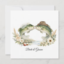 Texas Fishing Wedding Invitation Cowboy Hat Bass