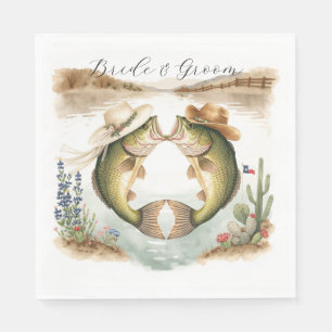 Texas Fishing Wedding  Napkin