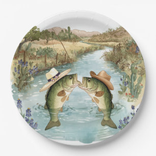 Texas Fishing Wedding  Paper Plate