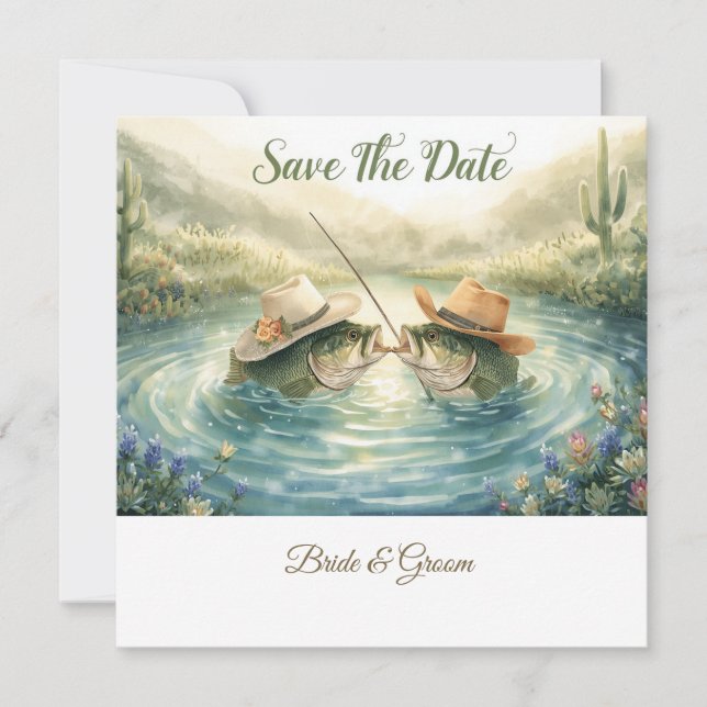Texas Fishing Wedding Save the Date (Front)