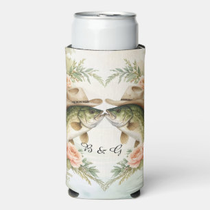 Texas Fishing Wedding  Seltzer Can Cooler