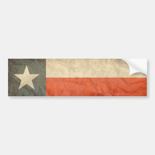 Texas Flag Aged Bumper Sticker