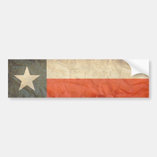 Texas Flag Aged Bumper Sticker (Front)