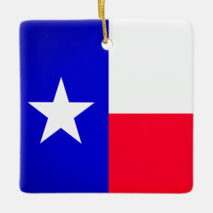 Texas Flag and Bluebonnets Ornament