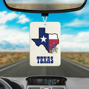 Texas Flag and Flower Bluebonnet Car Air Freshener