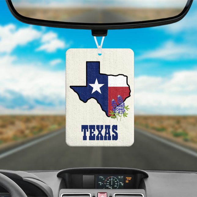 Texas Flag and Flower Bluebonnet Car Air Freshener (Creator Uploaded)
