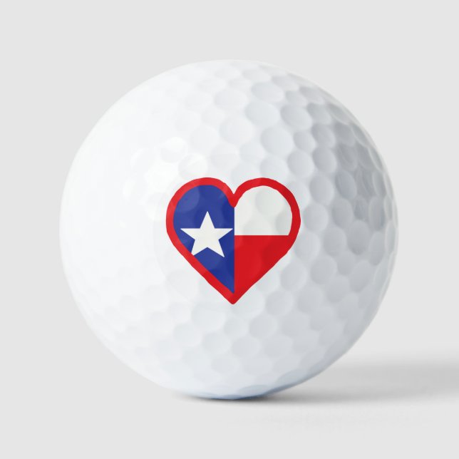 Texas Flag and Heart Design Golf Balls (Front)