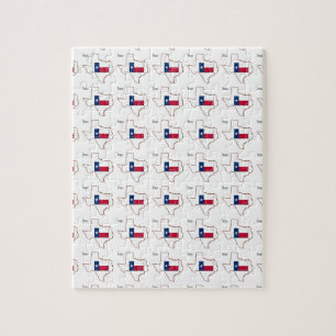 Texas Flag and Map Jigsaw Puzzle
