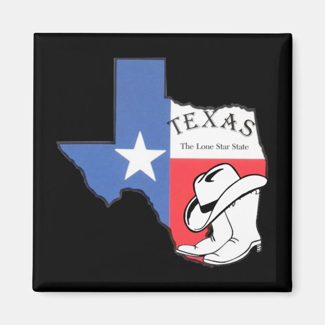 Texas: Flag and Silhouette of Texas Magnet (Front)