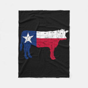 Texas Flag Bbq Beef Butcher Cuts Rbecue - Texan Bu Fleece Blanket