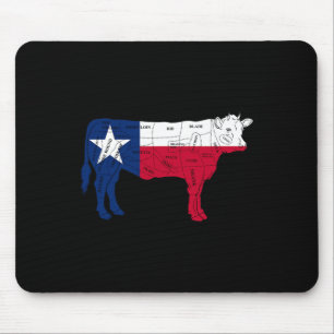 Texas Flag Bbq Beef Butcher Cuts Rbecue - Texan Bu Mouse Pad