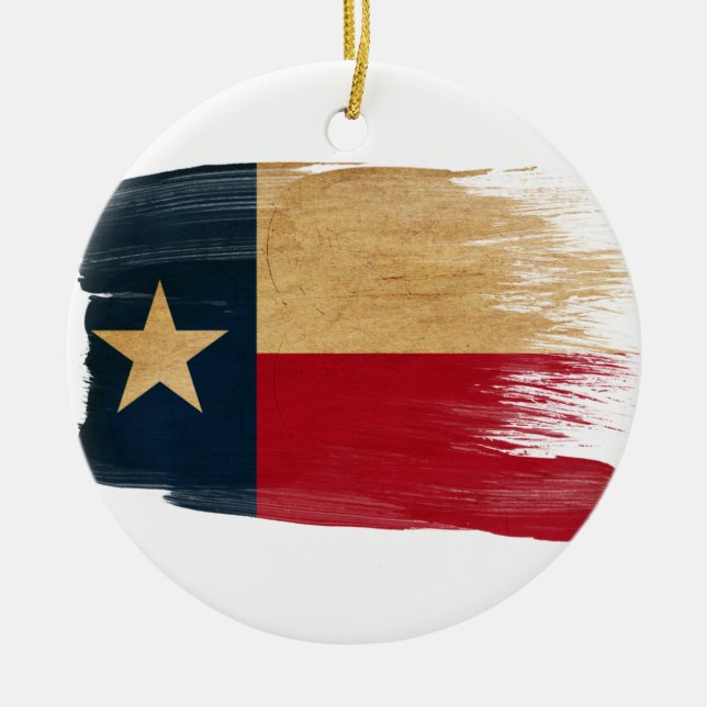 Texas Flag Ceramic Tree Decoration (Front)