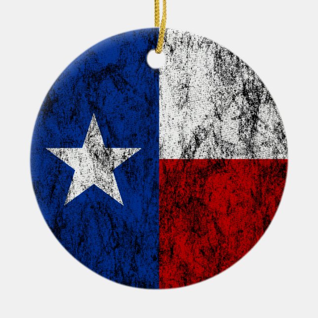texas flag ceramic tree decoration (Front)