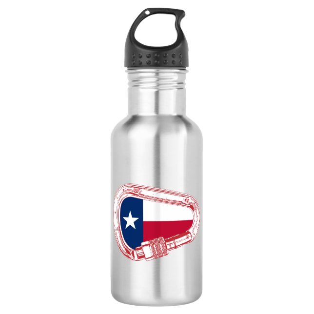 Texas Flag Climbing Carabiner 532 Ml Water Bottle (Front)
