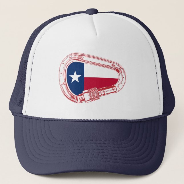 Texas Flag Climbing Carabiner Trucker Hat (Front)