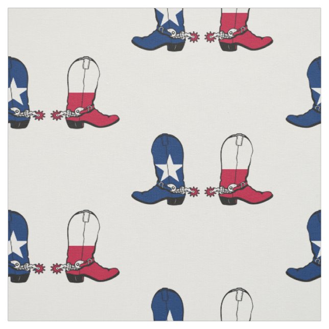 Texas Flag Cowboy Boots 2 Any Colour Background Fabric (Swatch)