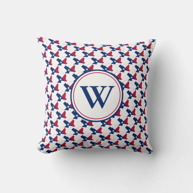 TEXAS Flag Custom Monogram Cushion (Front)
