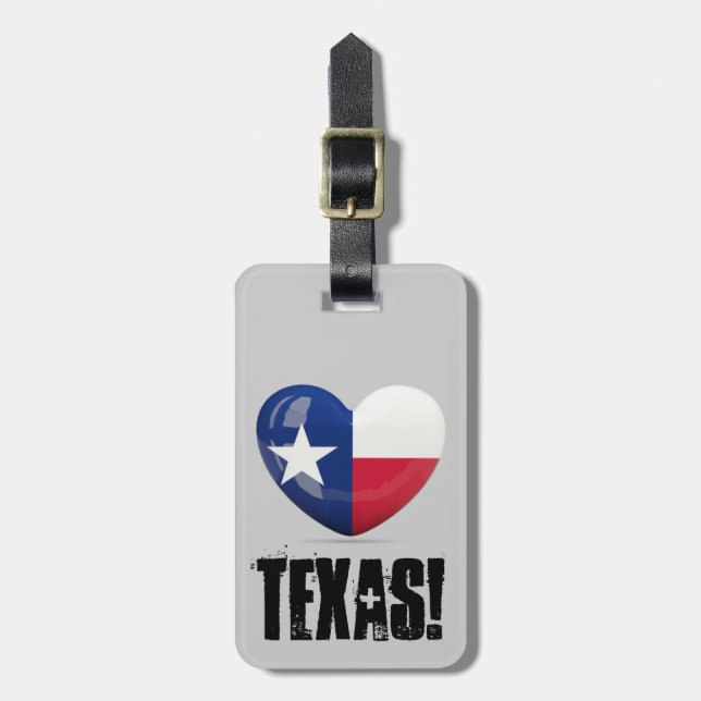 Texas Flag Cutout Luggage Tag (Front Vertical)