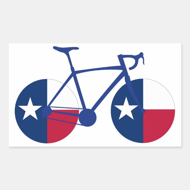 Texas Flag Cycling Rectangular Sticker (Front)